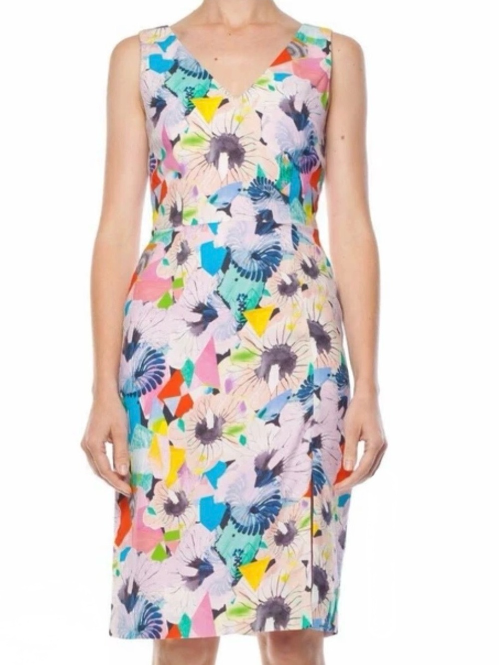 Miranda Skoczek for Gorman Garden of Eden sleeveless V-neck sheath Dress multico
